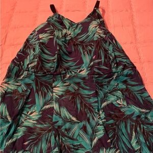 Ava & Viv Tropical Leaf Bikini - Green and Black